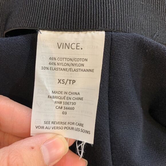 Vince Pants Womens XS Extra Small Black Side Zip Cropped Stretch Waist Trouser - Picture 10 of 13